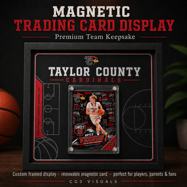 Taylor County Cardinals Magnetic Trading Card Display